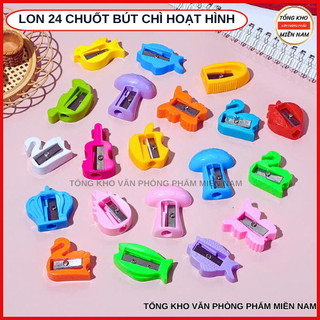 GIÁ SỈ - Lon 24 Gọt Chuốt Bút Chì Nhiều Mẫu Xinh Xắn, Gọt Bút Chì Gỗ An Toàn Cho Học Sinh Mẫu Ngẫu Nhiên