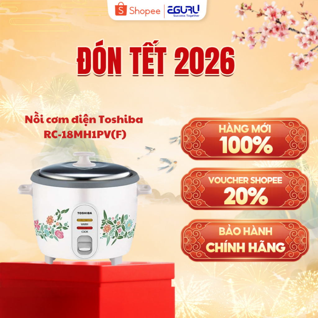 Nồi Cơm Điện Nắp Rời Toshiba RC-18MH2PV(W)| RC-18MH1PV(F)| RC-18MH2PV(F)| RC-28MH1PV(G) - Bảo Hành 1