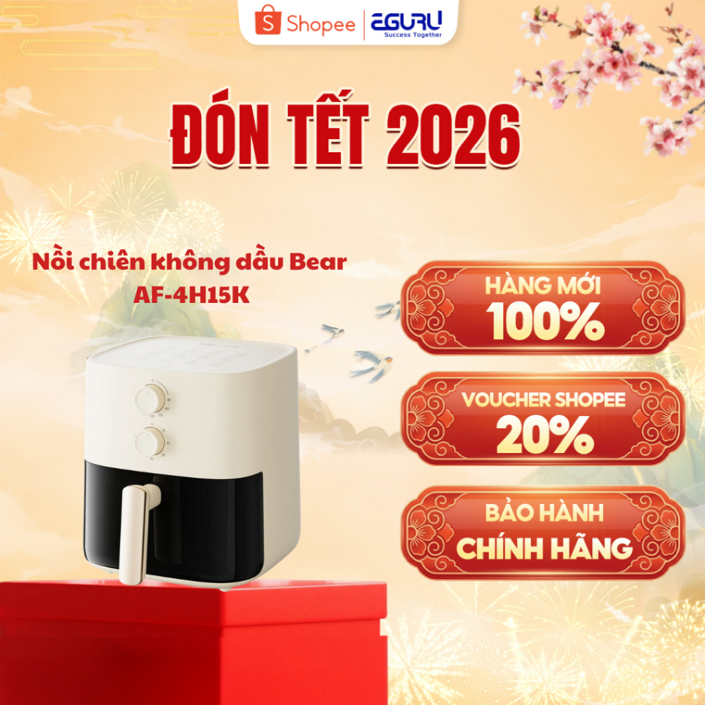 Nồi Chiên Không Dầu 5L Bear QZG-J15M1 (AF-4H15K) / QZG-H15U8 (AF-5H15Y37) - 1500W- BH 18 tháng