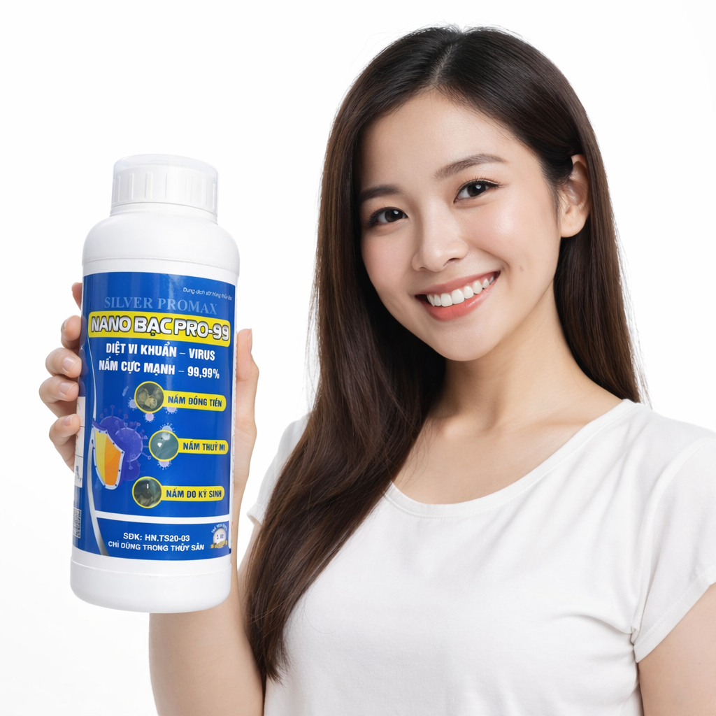 Silver promax 1 lít Nano bạc diệt khuẩn , diệt nấm , nấm thuỷ mi trên cá , cá cảnh cá chép