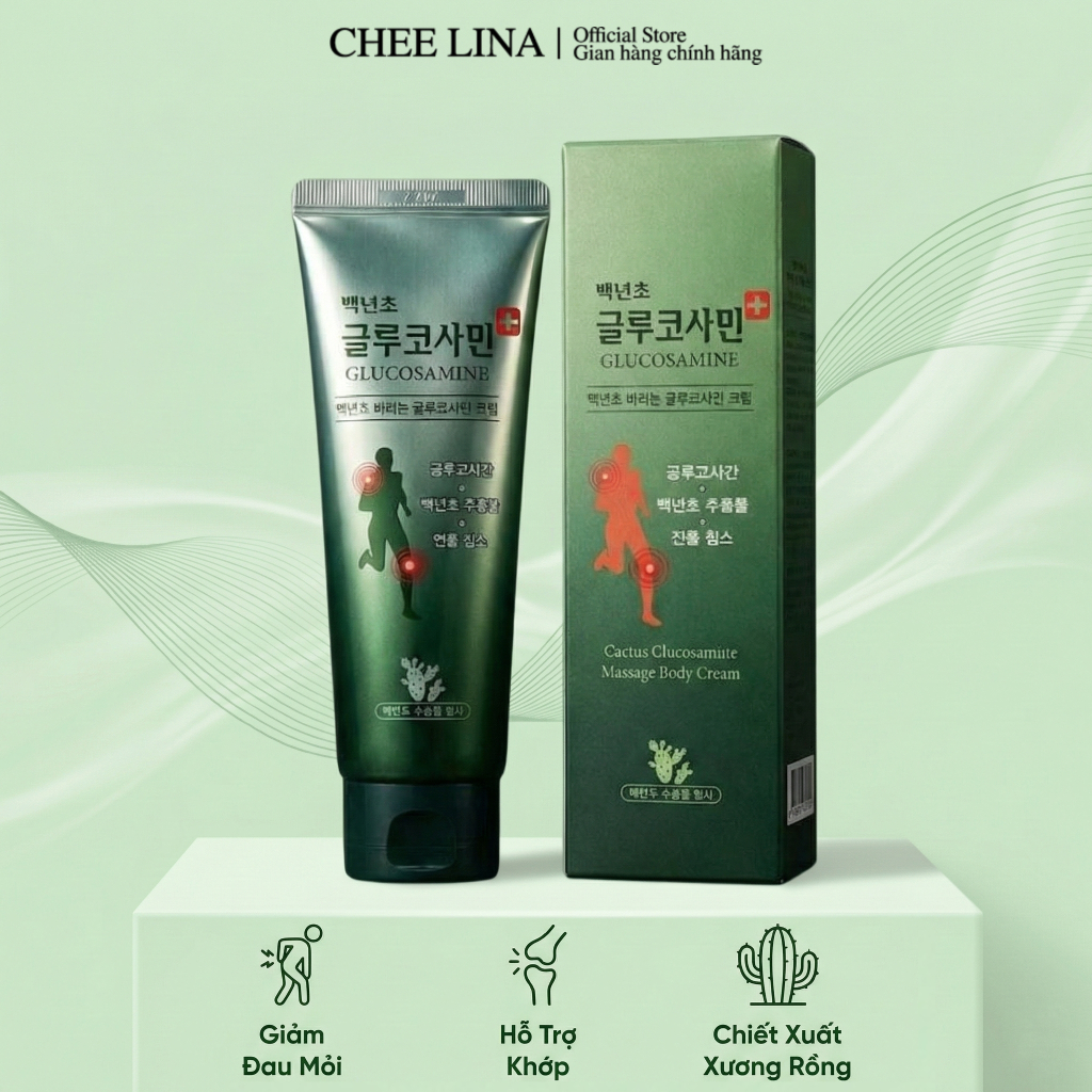 Gel Lạnh Xoa Bóp Cactus Glucosamine Body Cream Giảm Đau Nhức Xương Khớp 150ml | Chee Lina Official S