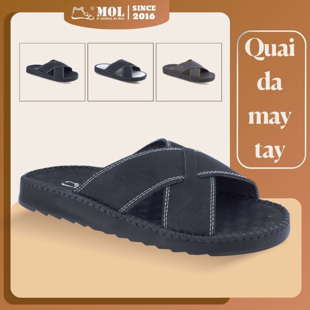 Dép MOL HD4 Đế TPR May Thủ Công 2 Quai Chéo Thời Trang Dạo Phố Đi Biển Nam Nữ