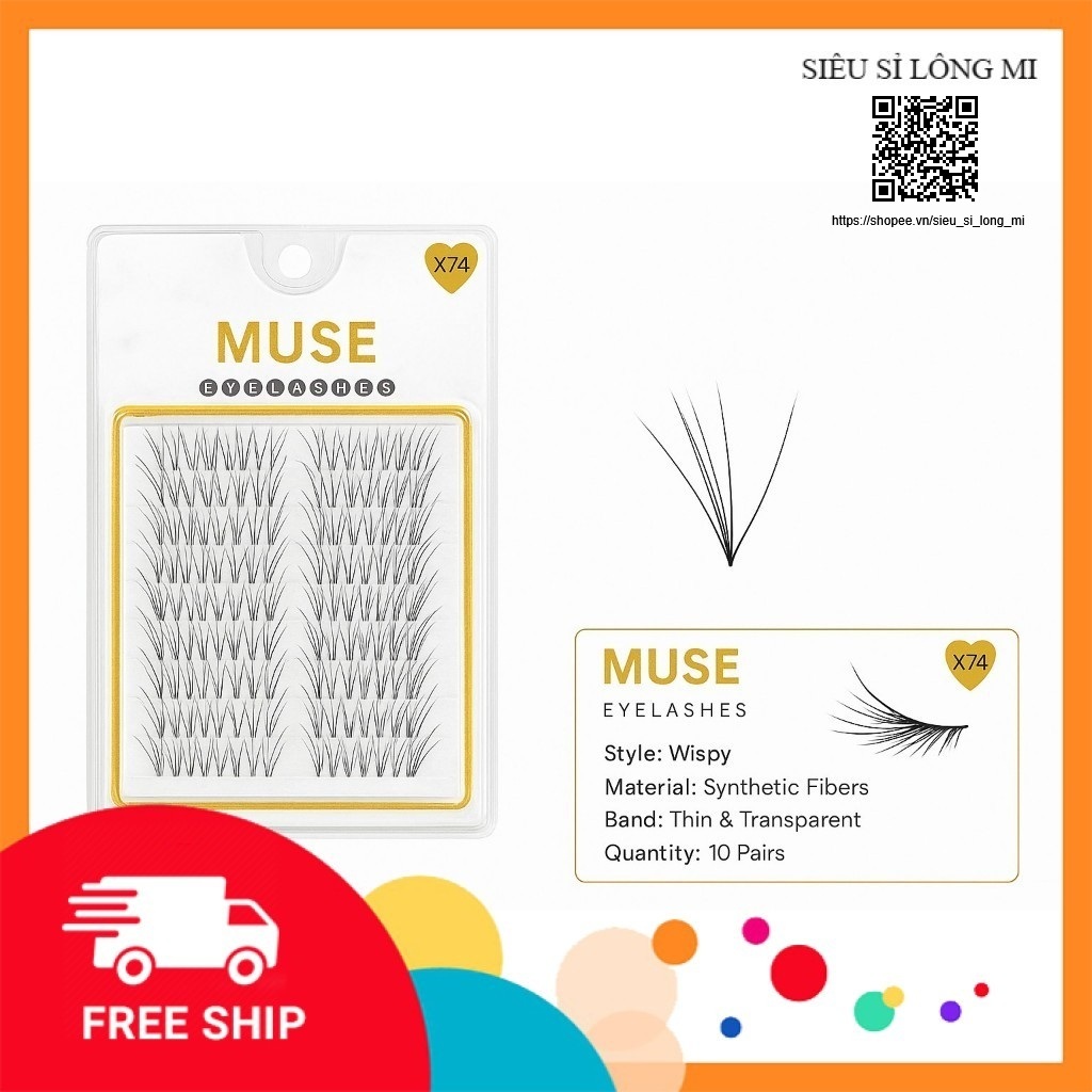 Lông Mi Giả MUSE X74 – Mi Rời Tự Nhiên, Hot Trend
