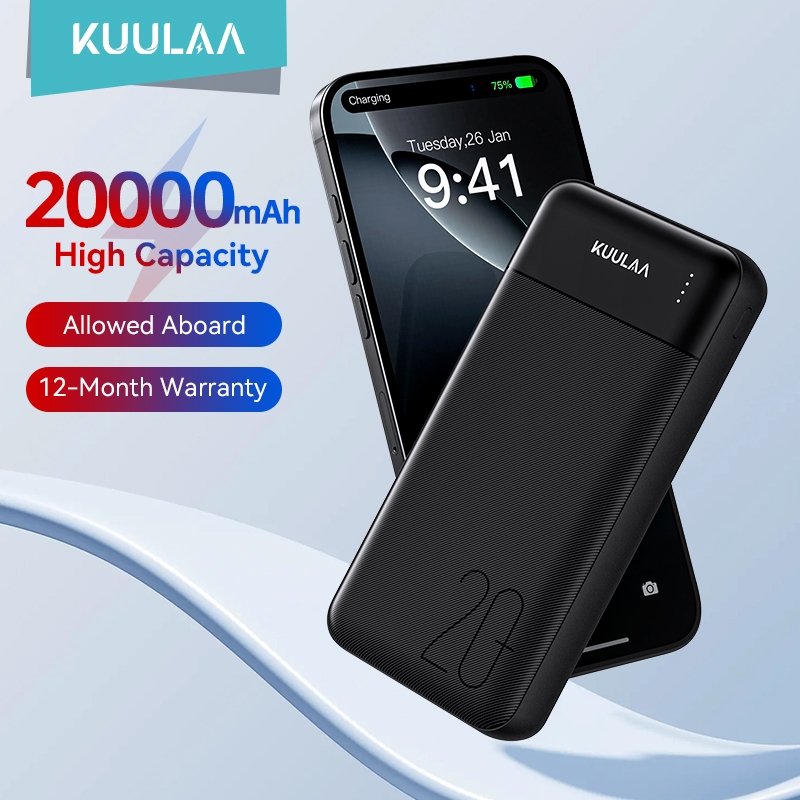 Sạc dự phòng Kuulaa 0000mAh, Pin sạc nhanh, sạc và 4 Cổng, Tương thích với Apple và Android