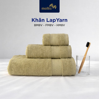 Khăn mặt/gội đầu mollis cotton lapyarn 34x78cm khăn cao cấp mềm mịn thấm hút tốt phù hợp gia đình spa khách sạn fm8v