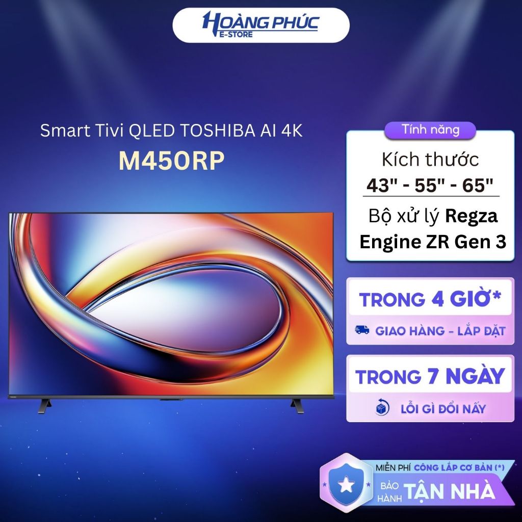 M450RP | Smart Tivi QLED Toshiba AI 4K 43M450RP (43") / 55M450RP (55") / 65M450RP (65")