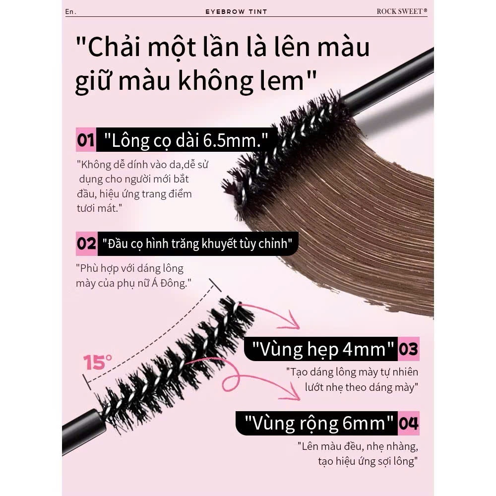 ROCK SWEET Mascara mày chống nước đổi màu lông mày siêu hot | BigBuy360 - bigbuy360.vn