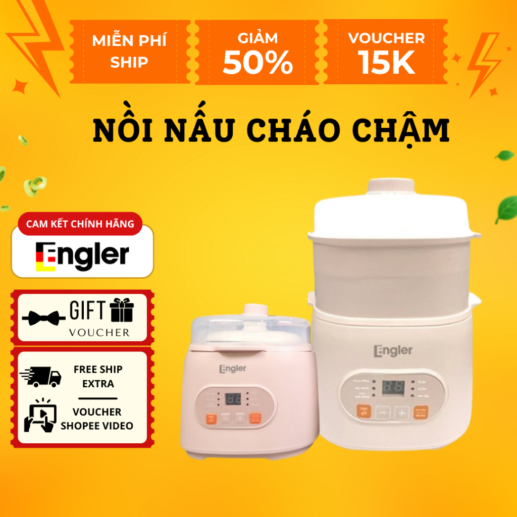 Nồi nấu cháo chậm Engler EL001 nấu cháo hầm hấp chưng yến giữ trọn chất dinh dưỡng chính hãng