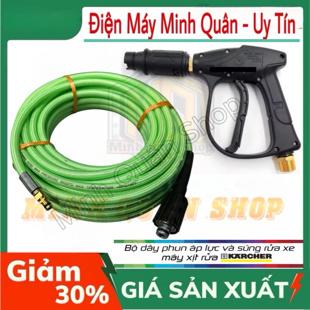 Bộ Dây Phun Áp Lực Máy KARCHER và Súng Xịt Rửa Cho Máy phun Xịt Rửa KARCHER - Phụ Kiện Máy Rửa Xe Ka