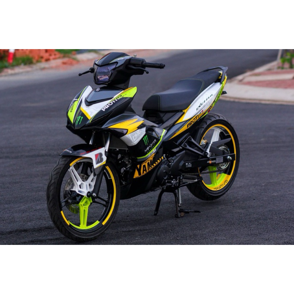 Tem trùm exciter 150 vàng đen, tem exciter 150, team trùm exciter 150, tem xe exciter 150, team trùm