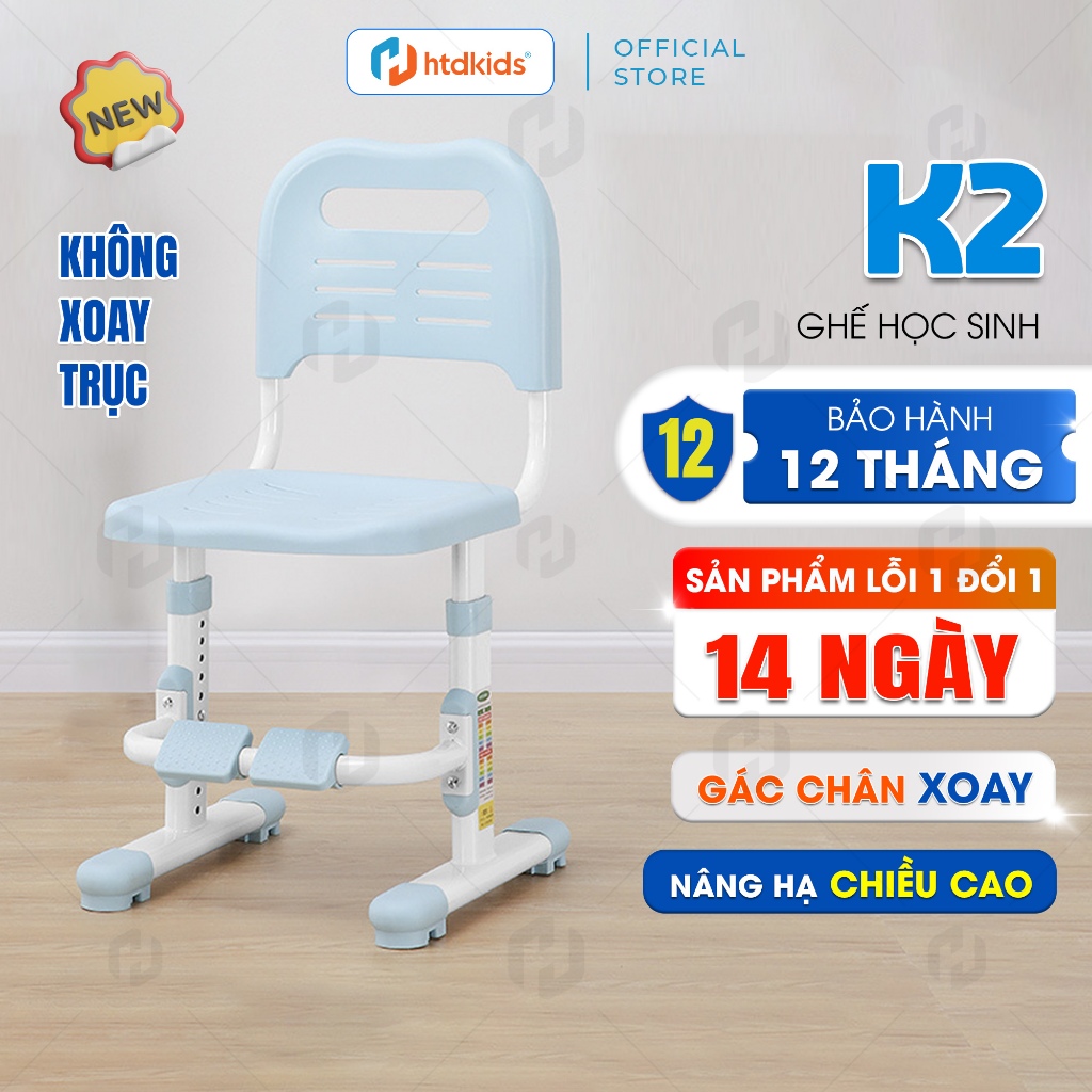 Ghế học sinh thông minh HTDkids K2 tăng giảm chiều cao có gác chân giúp điều chỉnh tư thế ngồi đúng