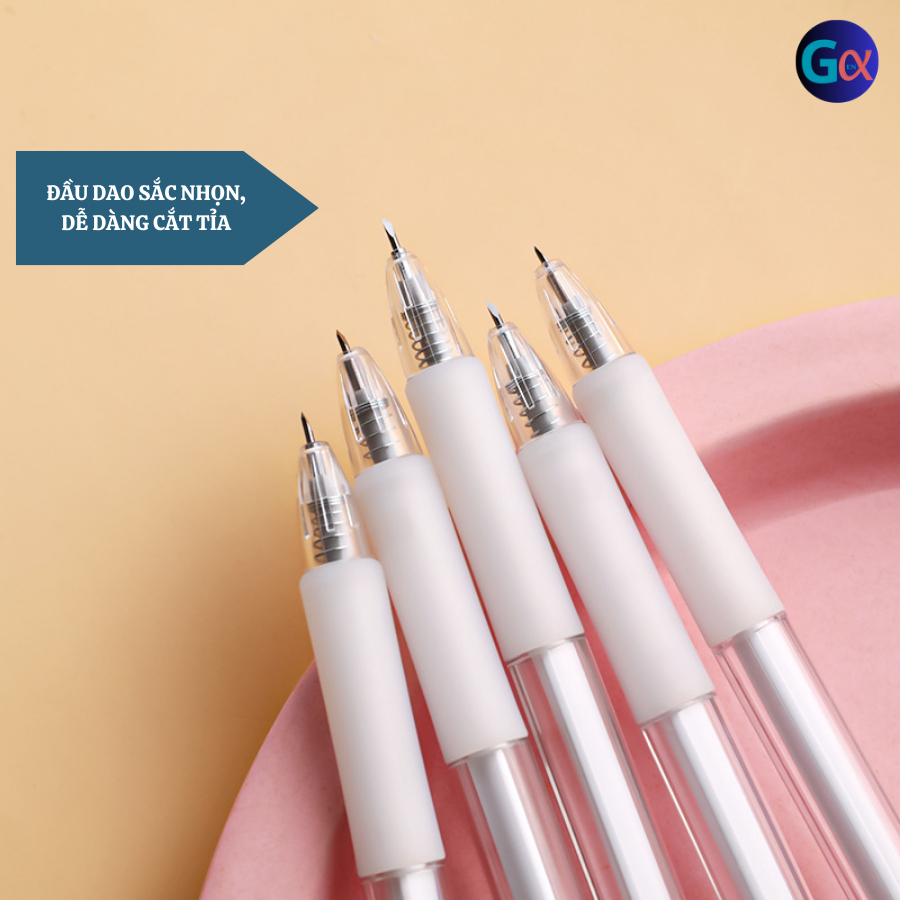 Dao Rọc Giấy Mini Dạng Bút, Vỏ Trong Suốt, Nhỏ Gọn, Tiện Lợi, Đầu Dao Sắc Bén Dễ Sử Dụng ( DRGBT )