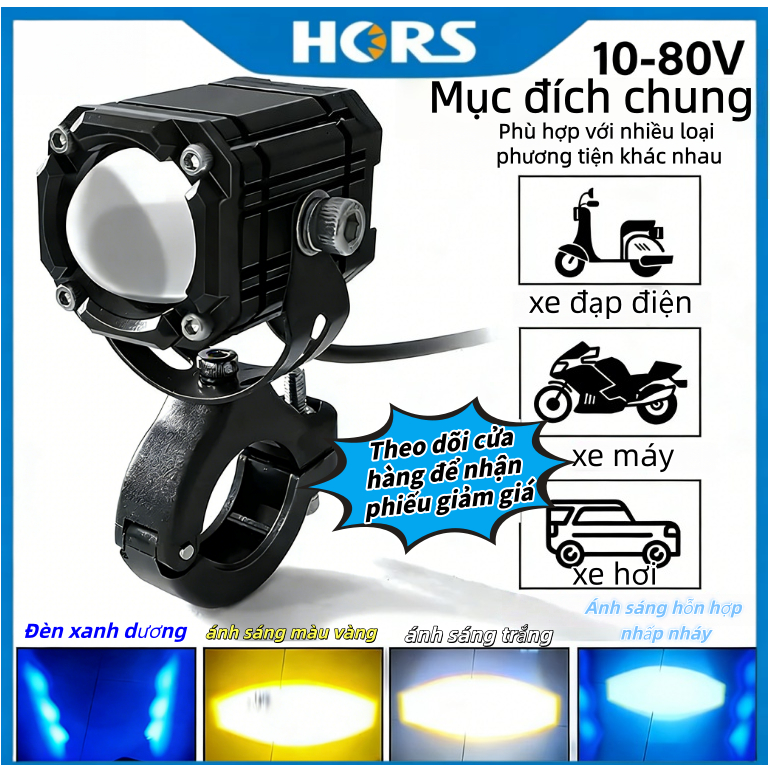 Đèn trợ sáng mini w2 - chống nước, 4 chế độ