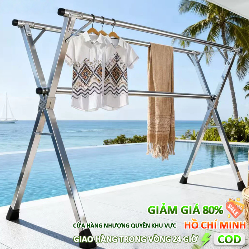 Inox Giàn Phơi Quần Áo thông minh gấp gọn