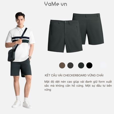 Quần Đùi Kaki Nam DurableTex™ Vải Đanh Chắc, Đáy Mở Rộng Thông Minh The Weekend 022 Dáng Vừa Vặn F3 24600 |YaMe|