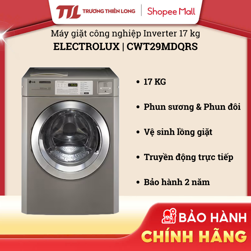 CWT29MDQRS - Máy Giặt Công Nghiệp 17kg LG DD™ Coin Type Màu Bạc CWT29MDQRS [TOÀN QUỐC]