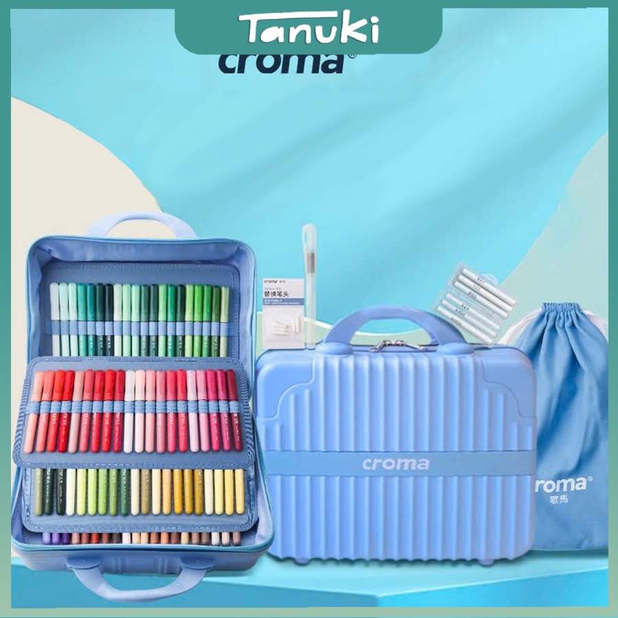 [TANUKI ART]Set Croma Acrylic marker 120/160 màu, vali nhựa