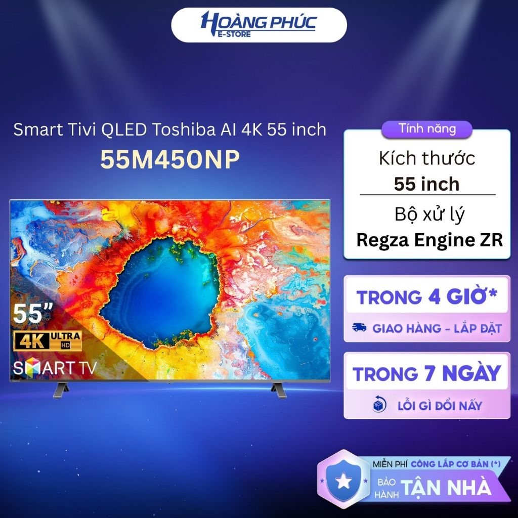 M450NP | Smart Tivi QLED TOSHIBA AI 4K 55 inch 55M450NP {Toàn Quốc}