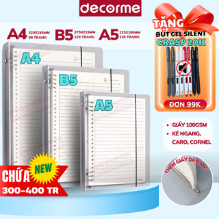 Bìa Sổ còng A4 B5 A5 20 26 30 còng Decorme binder bìa sổ còng sắt làm sổ planner bullet journal