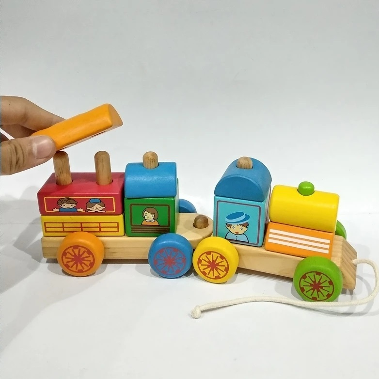 Xe lửa 2 toa | Đồ chơi bằng gỗ an toàn cho bé