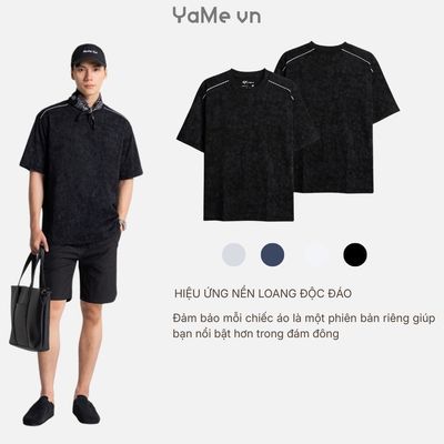 Áo Thun Nam Phối Màu Loang Lạ Mắt CloudTouch™ Chạm Lên Da Mềm Mại The Weekend 027 Dáng Rộng Rãi F4 24570 |YaMe|