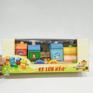 Xe lửa 2 toa | Đồ chơi bằng gỗ an toàn cho bé