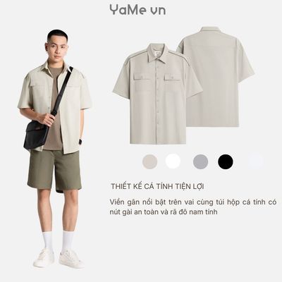 Áo Sơ Mi Nam Tay Ngắn DurableTex™ Vải Bền Bỉ Thoát Ẩm Tốt The Weekend 036 Dáng Rộng Rãi F4 24592 |YaMe|