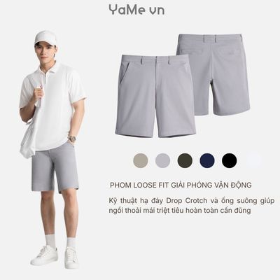 Quần Đùi Nam Kaki DurableTex™Dây Rút Ẩn Thu Nhỏ Vòng Lưng The Weekend 030 Rộng Rãi F4 24657 |YaMe|
