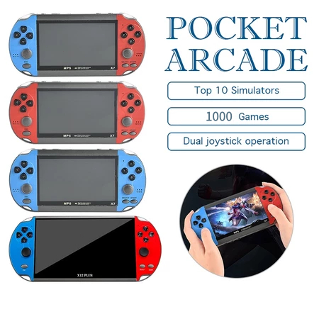 Máy chơi game cầm tay X7Plus/X12Plus,Màn hình 4,3/7 Inch,Nghe nhạc,Đọc Sách,Xem Phim