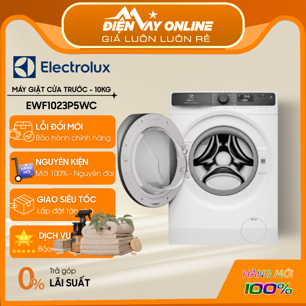 [HỖ TRỢ LẮP ĐẶT] EWF1023P5WC - Máy giặt cửa ngang Electrolux S500 10KG EWF1023P5WC - Chính hãng
