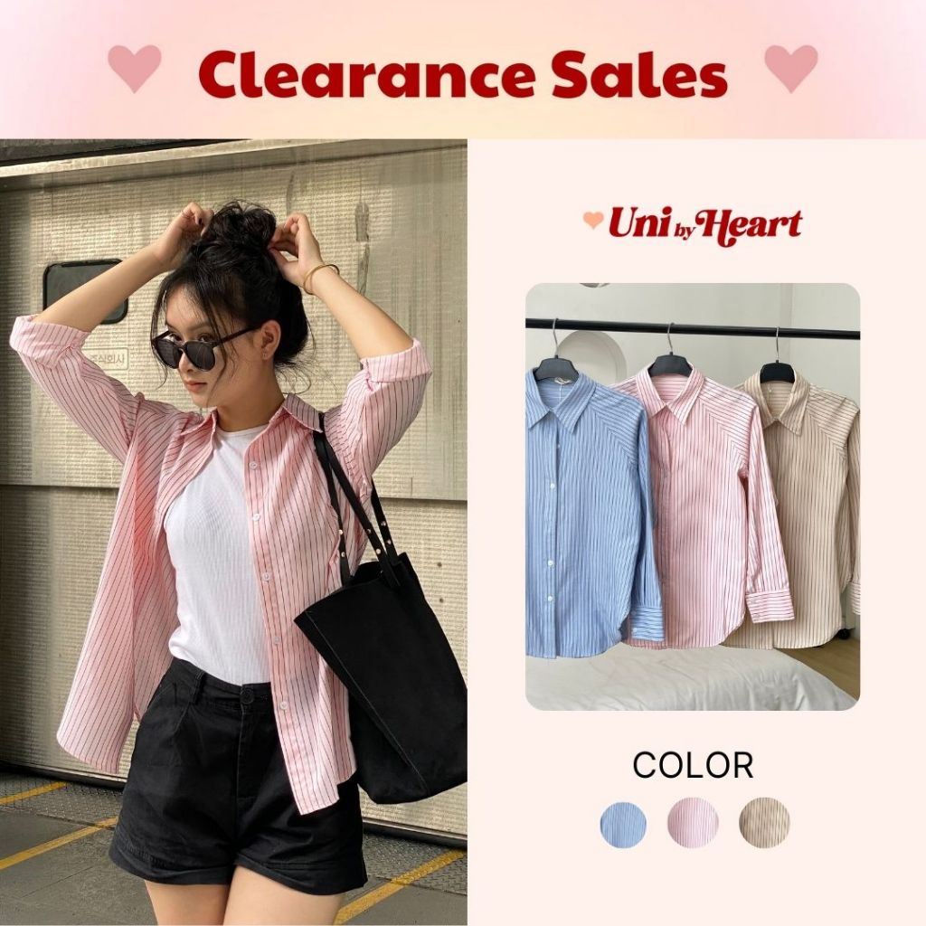 Áo sơ mi nữ Pearl Shirt SMI024 dài tay kẻ sọc - Uni By Heart