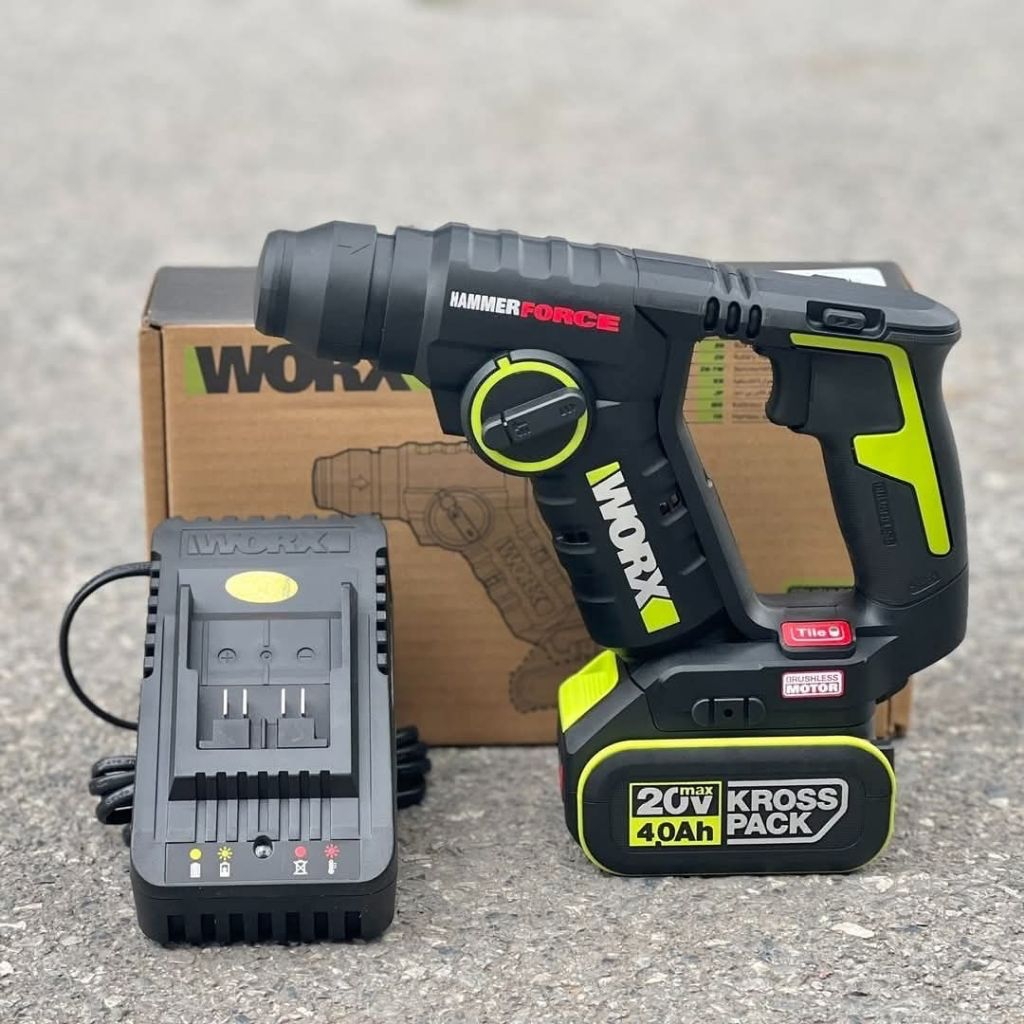 Máy khoan búa dùng pin 20V Worx Green WU380S (Pin 4Ah)