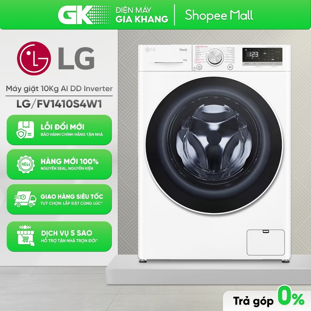FV1410S4W1 | FV1410S4M1 Máy Giặt Lồng Ngang LG AI DD™ Inverter 10 Kg {Freeship Cần Thơ}