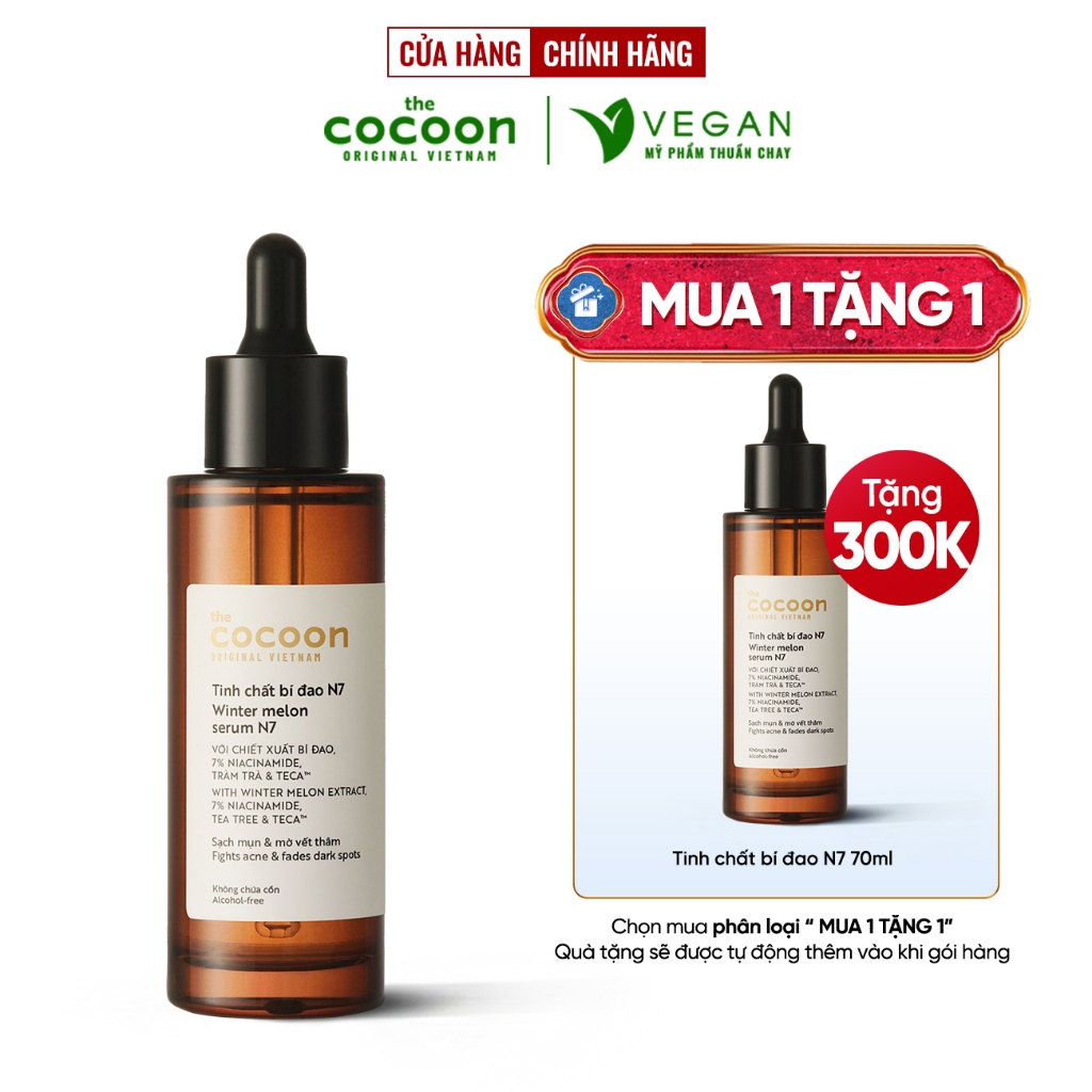 Tinh chất bí đao cocoon 70ml n7 với 7% Niacinamide serum Winter melon
