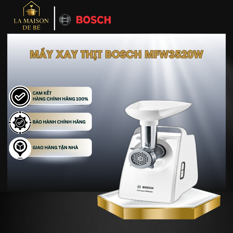 Máy Xay Thịt Bosch MFW3520W – 3 Chức Năng – Hỗ Trợ Làm Xúc Xích – Phụ Kiện Đi Kèm Đa Dạng - LMS