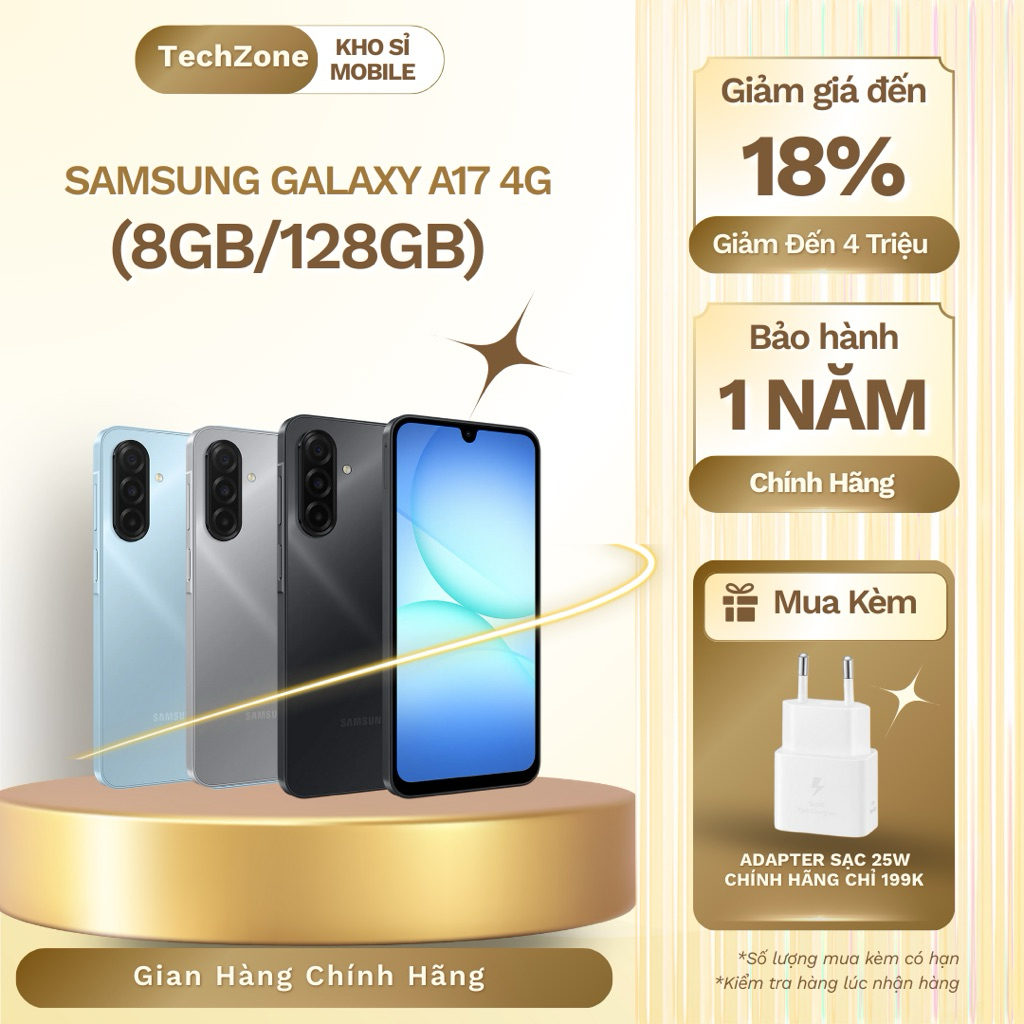 Samsung Galaxy A17 4G(8GB/128GB) - Hàng Chính Hãng, New Seal, Bh 12Tháng
