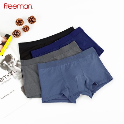 Combo 4 Quần lót boxer nam FREEMAN chất liệu cotton TC thấm hút mồ hôi tốt BO501