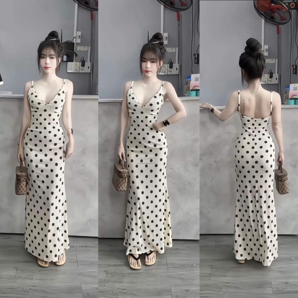 Đầm Body Nữ 2 Dây Dáng Dài LONACO D244, Váy Body Nữ Thời Trang Sang Chảnh Cao Cấp Đi Chơi Dự Tiệc
