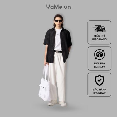 Áo Sơ Mi Nam Tay Ngắn Vải Họa Tiết Dệt Thưa IceVibes™ Thoáng Mát Nhanh Khô The No Style 146 Dáng Vừa Vặn F3 23840 |YaMe|