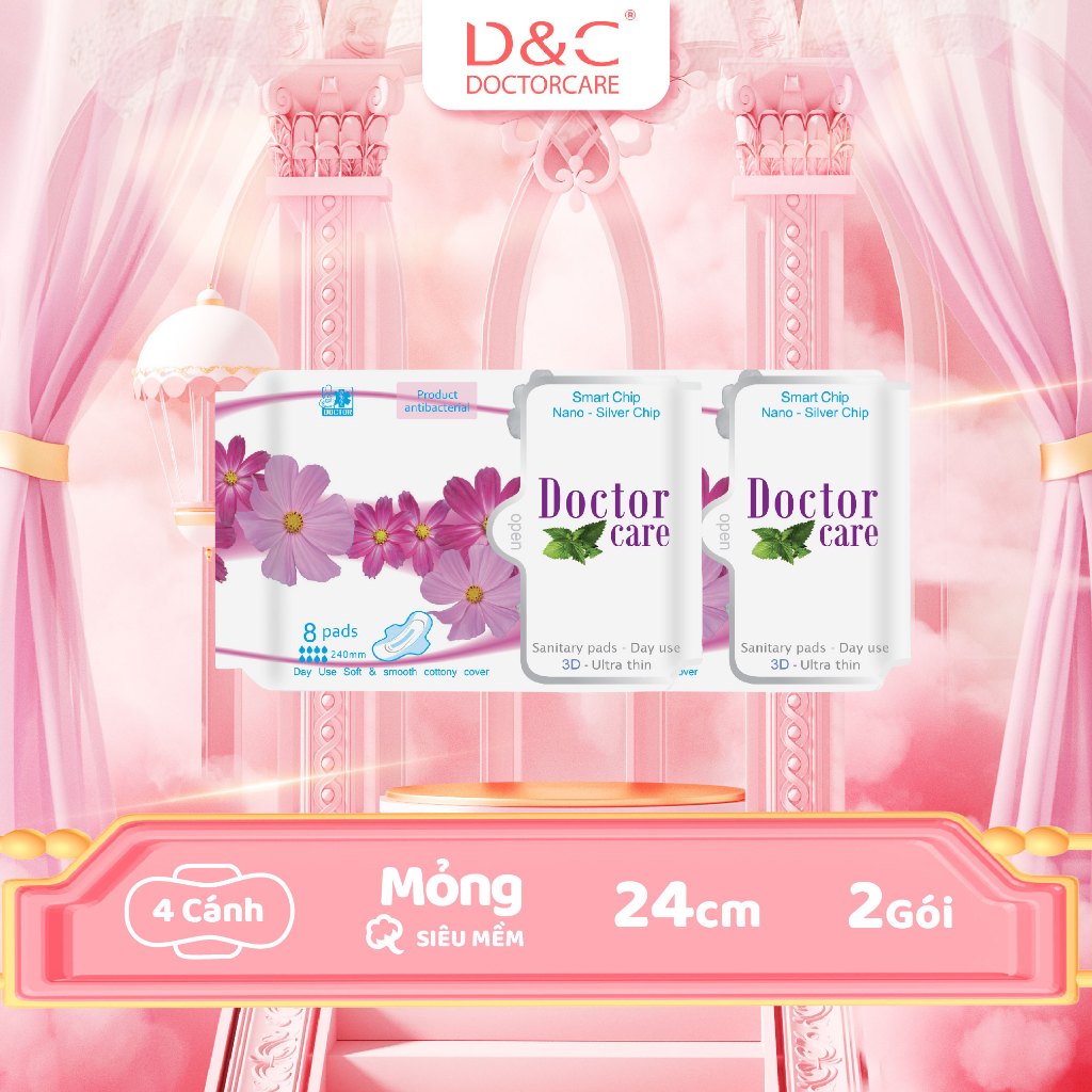 Bộ 2 gói băng vệ sinh thảo dược Doctor Care ban ngày siêu thấm hút 24.5cm Doctor Care Hà Nội Store
