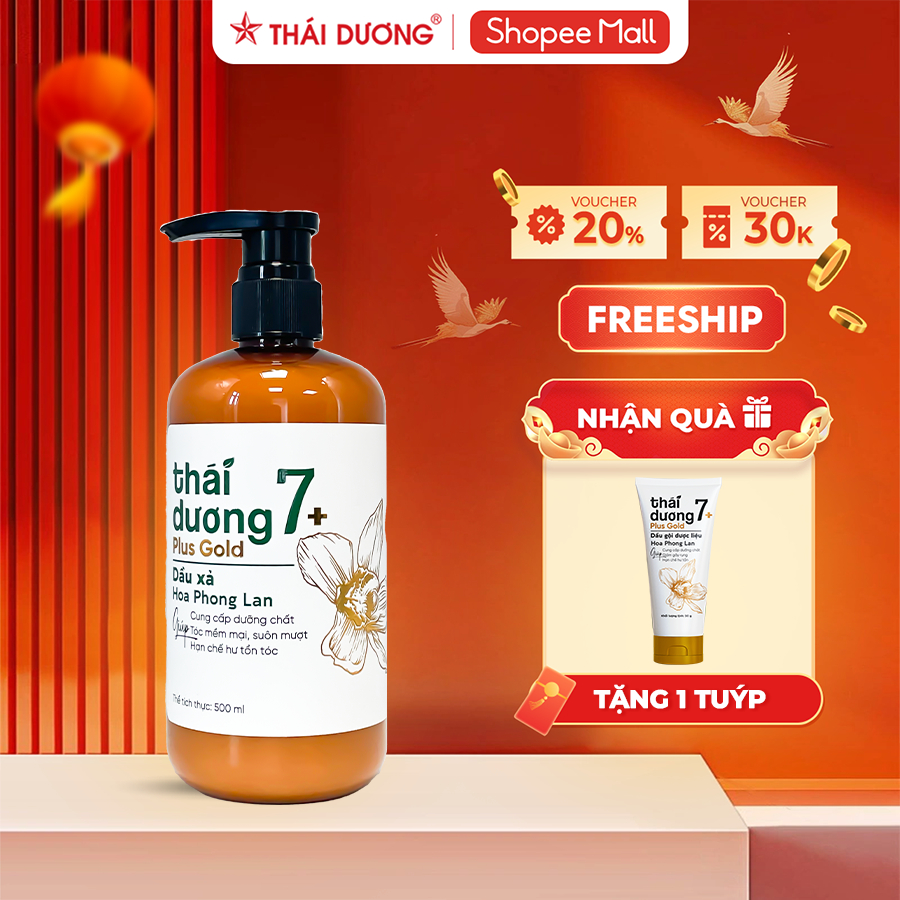 [LIVE COMBO] Dầu xả Thái Dương 7 plus  Gold dành cho tóc khô, hư tổn 250ml/500MLTặng tuýp Thái Dương 7 plus 50ml