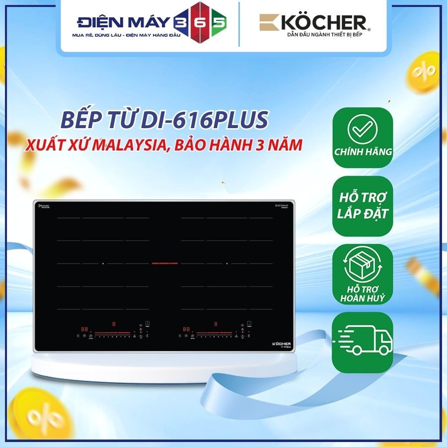 Bếp từ Kocher DI-616PLUS chính hãng –Mặt Bếp Dễ Lau Chùi, An Toàn Khi Sử Dụng