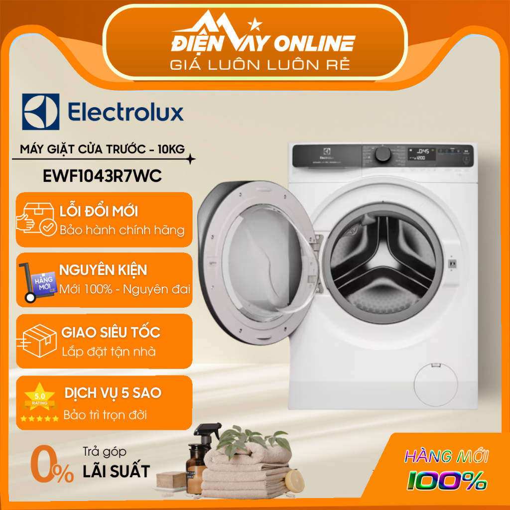 [HỖ TRỢ LẮP ĐẶT] Máy Giặt Cửa Ngang 10kg Electrolux EWF1043R7WC/ EWF1043R7SC - UltimateCare 700 - Bả