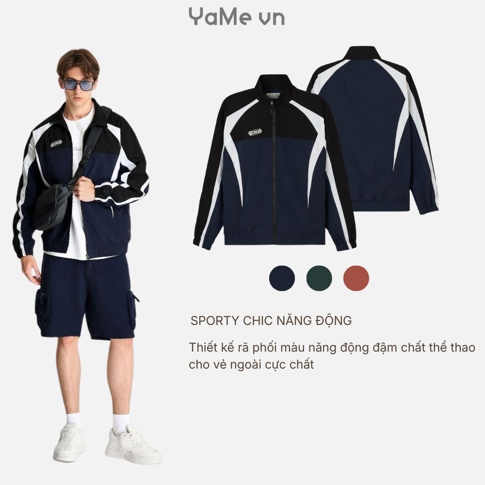 Áo Khoác Dù Nam Phối Màu DurableTex™ Nhanh Khô  Seventy Seven 058 Dáng Vừa Vặn F3 23454 |YaMe|