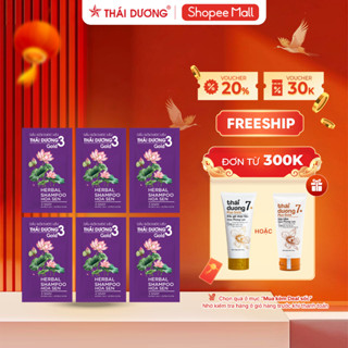 Combo 6 dây dầu gội Thái Dương 3 Hoa Sen (1 dây 10 gói) - Sao Thái Dương