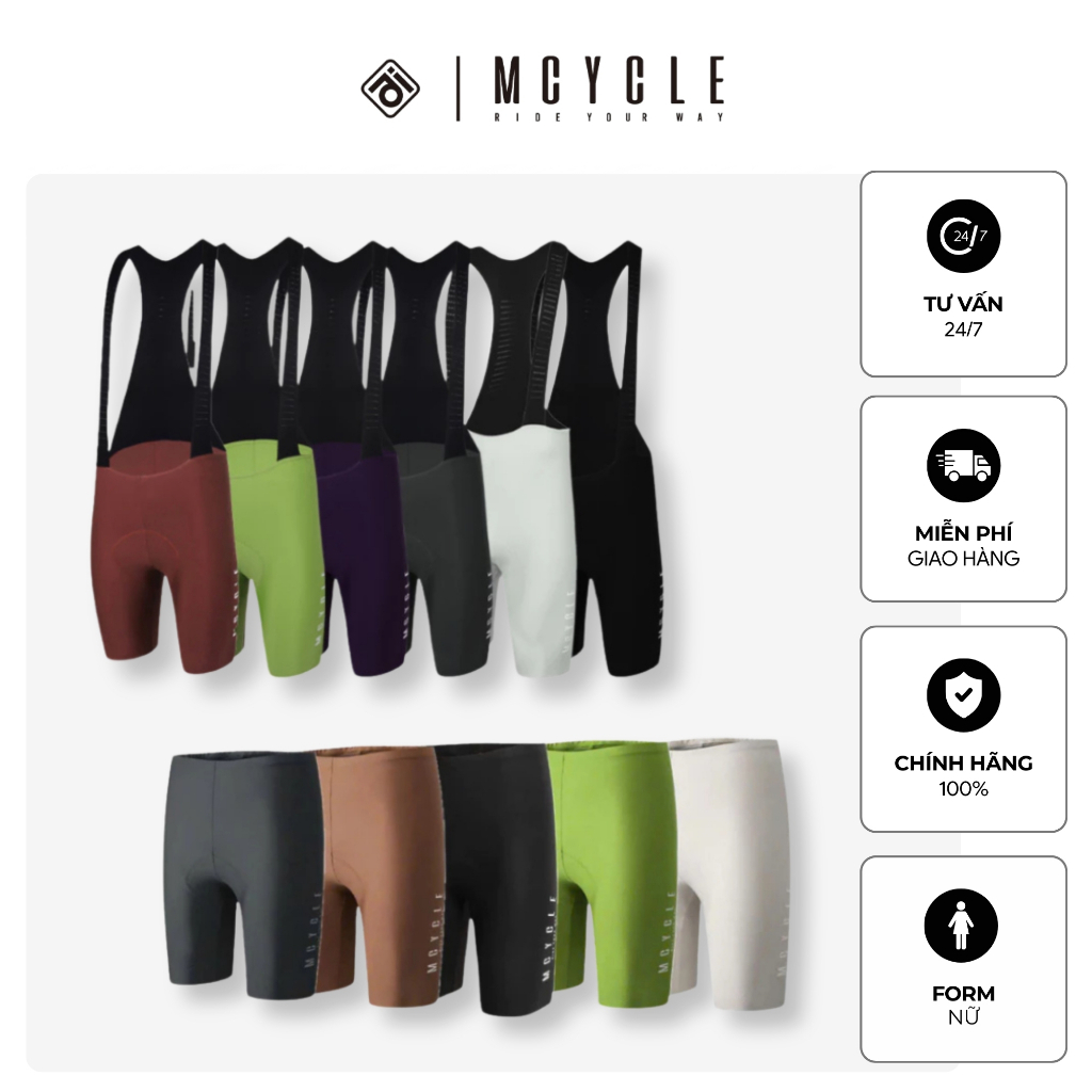 Quần yếm nữ đạp xe MK077W ,MK091wchính hãng MCycle - đệm nhập Itali , bo quần liền mạch sử dụng sili