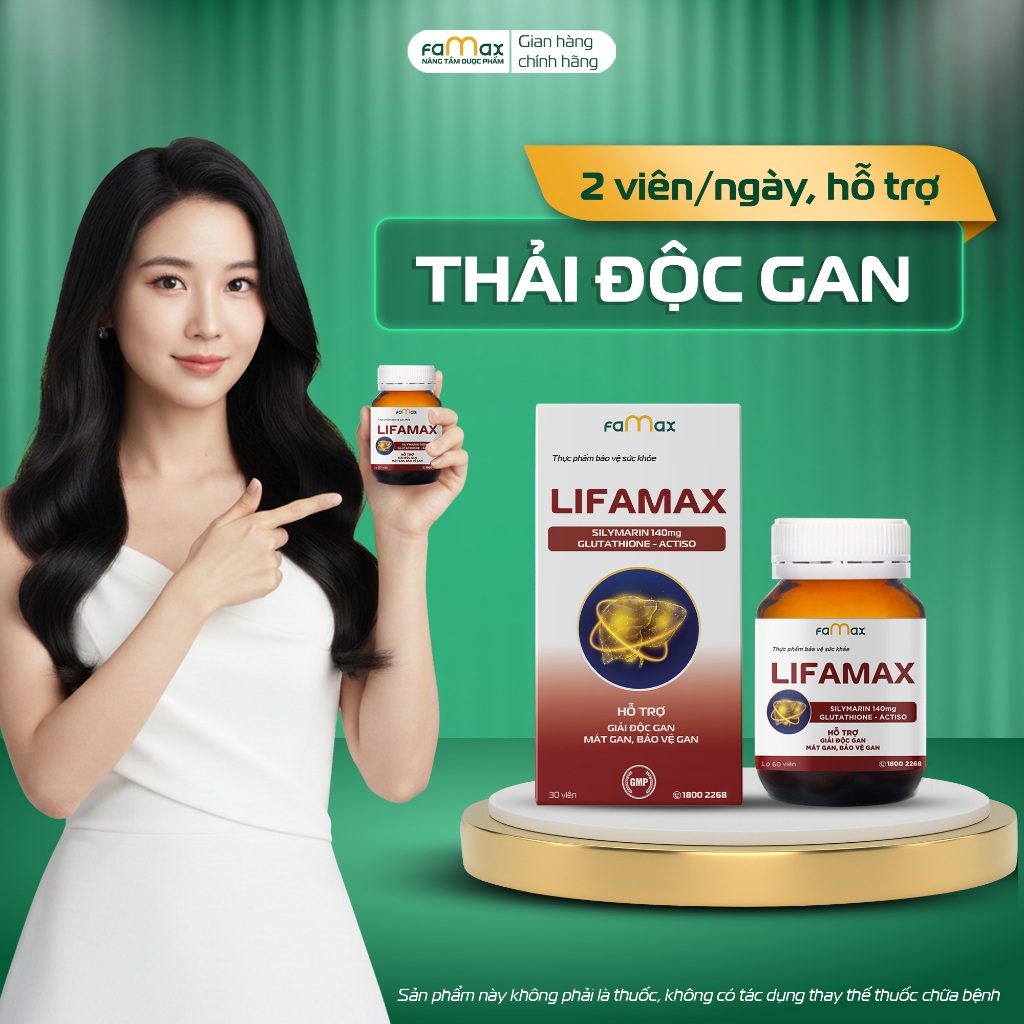 Thải độc gan Lifamax (Famax) – Hỗ trợ giải độc, mát gan và bảo vệ gan mỗi ngày (Hộp 30 viên)