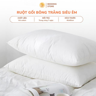 Ruột Gối Bông Trắng 40x60 cm Cao Cấp Siêu Êm, Không Xẹp, Chống Mỏi Cổ