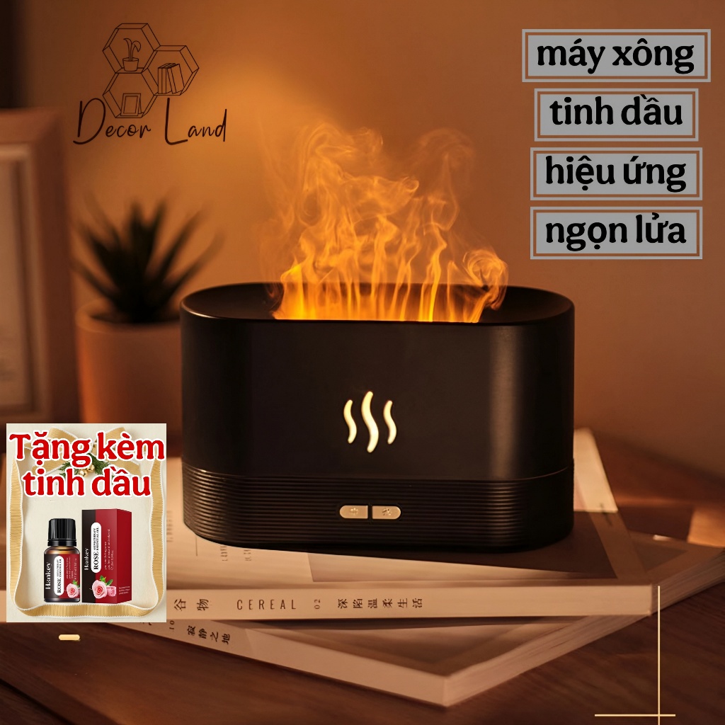 Máy xông tinh dầu hiệu ứng ngọn lửa siêu đẹp, khuếch tán, tạo ẩm cho phòng, trang trí decor phòng.