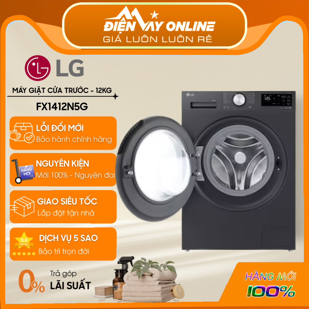 [GIAO TOÀN QUỐC] FX1412N5G -Máy giặt LG AI DD Inverter 12 kg FX1412N5G